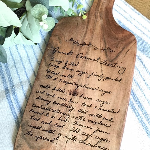 Recipe Cutting Board Personalized Handwritten Engraved Etsy