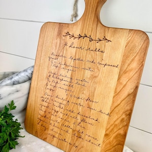 Engraved Recipe Cutting Board | Handwritten Recipe Cutting Board | Custom Cutting Board with Your Recipe | Personalized Mother's Day Gift