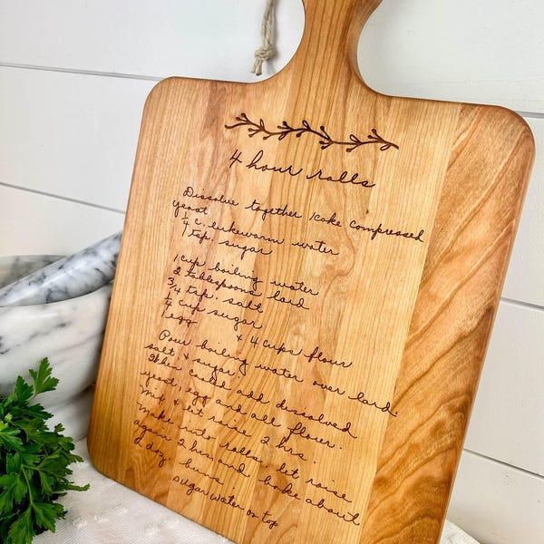 Engraved Recipe Cutting Board | Handwritten Recipe Cutting Board | Custom Cutting Board with Handwriting from Your Recipe