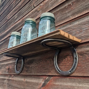 Horseshoe Shelf Bracket, Industrial Farmhouse Decor, Wall Mount Shelf Bracket, Rustic Country Farmhouse, Rustic Book Ends, Western Gift