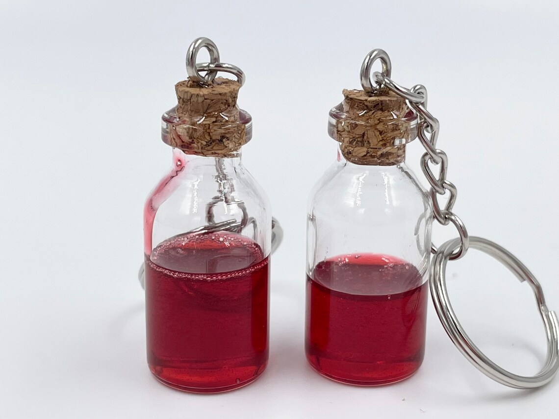 Blood Vials Glass Keychain Bottle Keychain Love Keychain Etsy
