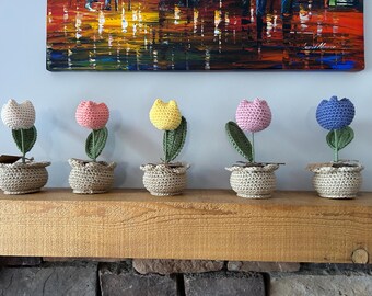 Single Crochet Forever Tulip | Handmade Crochet Flower | Everlasting Tulip | No Maintenance Flower Gift | Home Decor