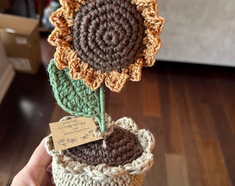 Crochet Sunflower | Handmade Sunflower Decor | Cottagecore Home Decor | Desk Decoration | Unique Gift