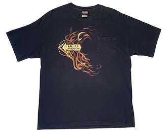 トップス 90s vintage Harley Davidson flame TEE Vintage 90s Harley Davidson Flame Logo T Shirt XL | eBay