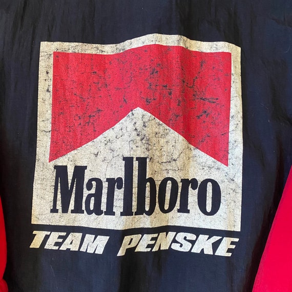 Marlboro Team Penske ダウンジャケット Rare] Marlboro Team Penske Vintage Racing Leather Stadium