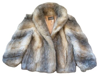 silver faux fur jacket