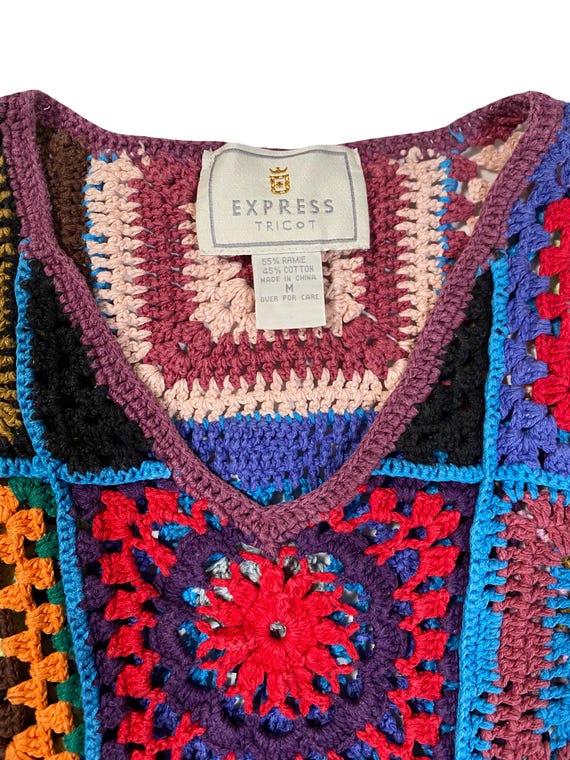 Vintage 90s Express Tricot Crochet Sweater - Etsy