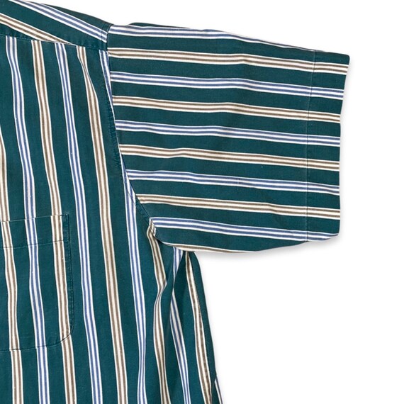 1990s Striped Short Sleeve Button Down - image 4