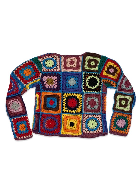 Vintage 90s Express Tricot Crochet Sweater - Etsy