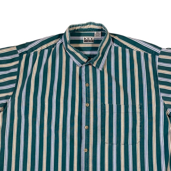 1990s Striped Short Sleeve Button Down - image 3