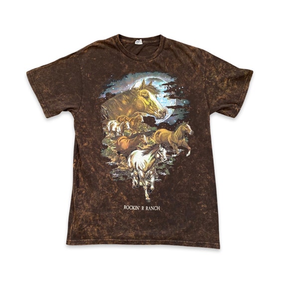 Brown Tie-Dye Horse Tee - image 1