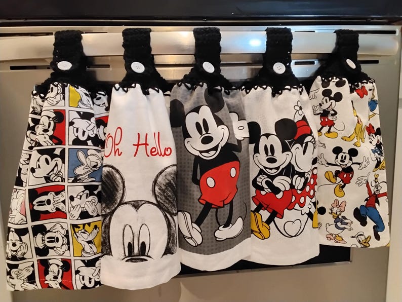 Mickey,minnie and Friends Kitchen Hanging Hand Towels - Etsy