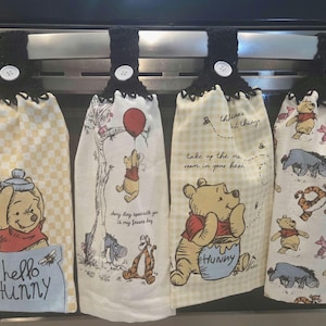 Winnie and friends hanging kitchen hand towels