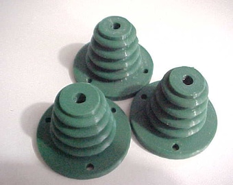 Green Beehive Radio Insulators for the Old 1919 Hartley Steampunk Transmitters