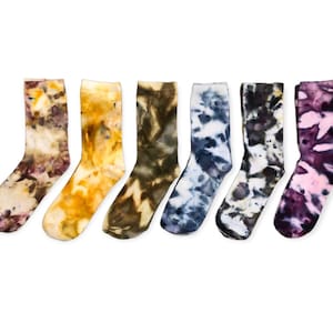 Ice Tie Dye Watercolor Socks Size Women&#39;s 6-9 / Men&#39;s 5-8 | 16 Colors | Hand Dyed Cotton Blend | Single Pair or Set of 3 for 30 Tocayo