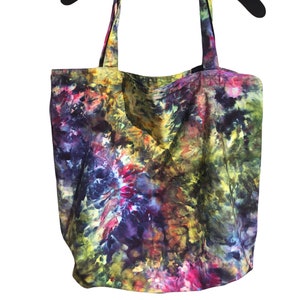 COSMOS Tote Bag | Tie Dyed Cotton Tote | Ice Dyed Market Beach Bag | Rainbow Galaxy