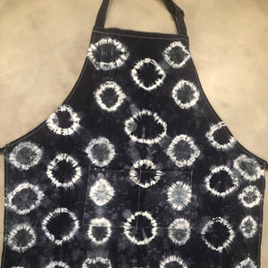 GRAY Shibori Apron | Unisex Adult for the Kitchen, Bar, Garden, the Studio