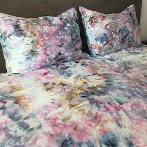 SAKURA Ice Tie Dye Duvet Cover Set | Sheets | Pillowcases | Pastel Cotton Bed Linens
