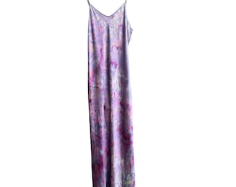 ganni heavy satin slip dress Ganni Heavy Satin Flower Print Slip Midi-dress In Heather