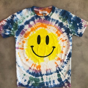 HAPPY Tie Dye Toddler + Kids Tee | Tocayo Hand Dyed + Painted Rainbow Shirt | 2 - 16 years