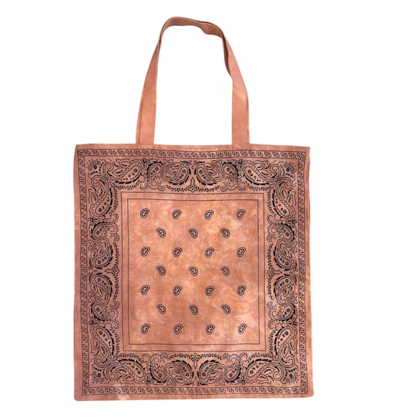 Hand Dyed Paisley Bandana Tote Bag | Cotton Lightweight Paisley - Etsy