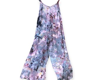 SMOKE Ice Tie Dyed oversized jumpsuit | Grijze romper met relaxte pasvorm