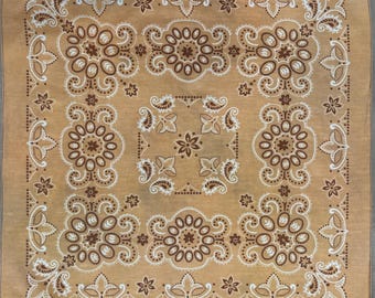 Bandana Paisley tingida à mão e descolorida pelo sol, 68,5 cm | Lenço de algodão estilo cowboy ocidental