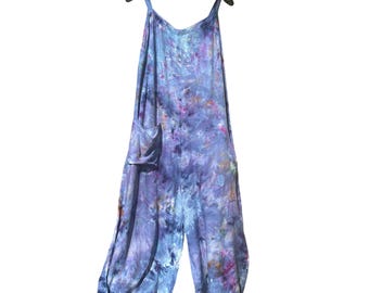 LUNA Ice Tie Dyed ruimvallende jumpsuit | Romper met wijde pijpen