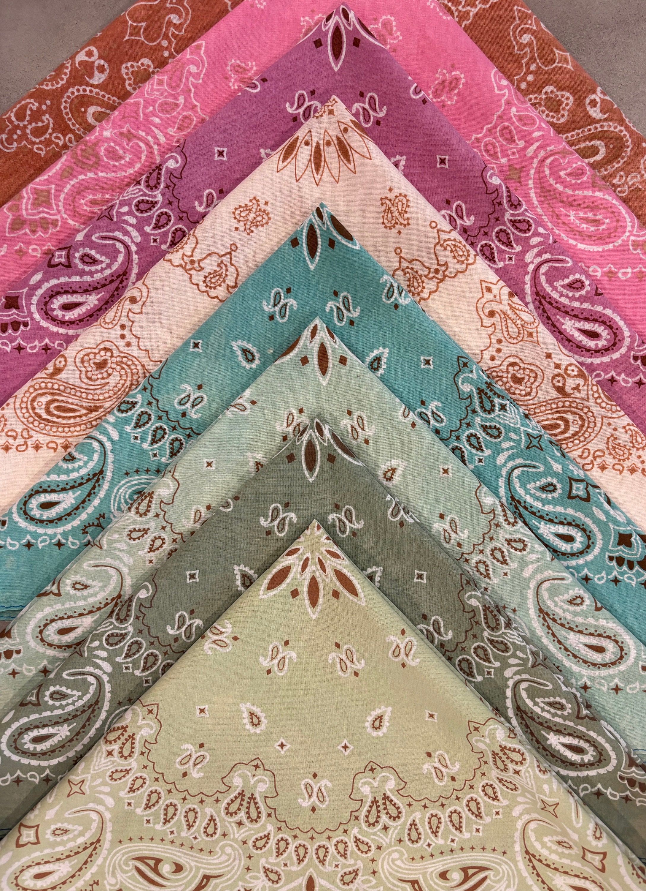 【Peaceminusone】 Vintage Bandana Set #1 Pink Green Yellow Peaceminusone Vintage Bandana Set #1 Pink Green Yellow | eBay