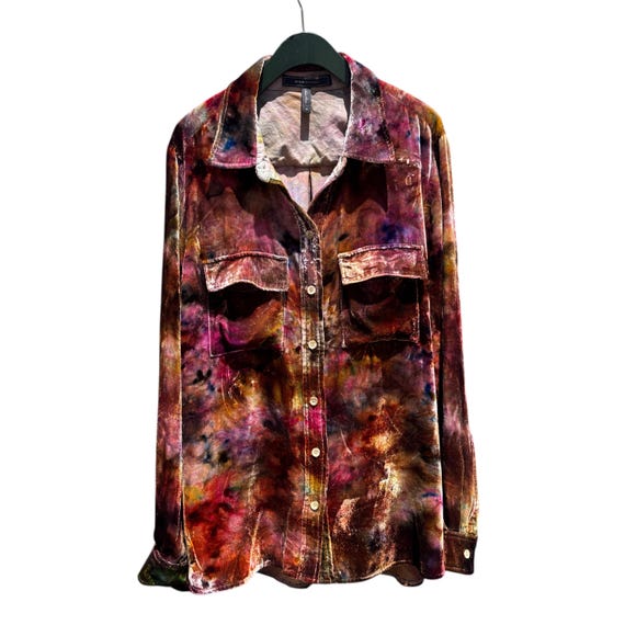 Camisa de veludo SIENA reciclada, tamanho médio Blusa de seda