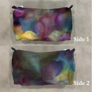 Tie Dyed Canvas Zip Pouch | Hand Ice Dyed Travel Bag
