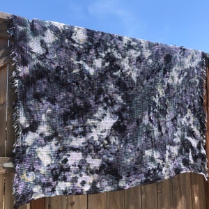SLATE Ice Dyed Muslin Gauze Throw Blanket | Hand Dyed Lightweight Cotton
