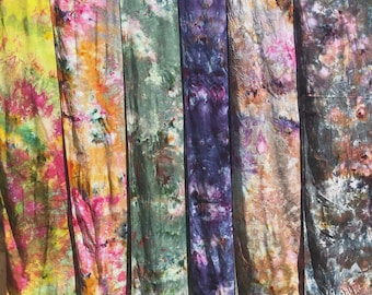 Ice Tie Dyed Fringed Sarong Wrap | 44 X 72 Scarf Beach Shawl Pareo