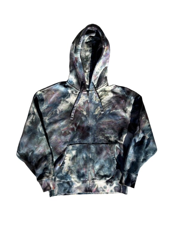 Men's Tie Dye Zip Up Hoodie, Big Sizes S-XXXL, 80% Cotton, Long Sleeve With Pockets
