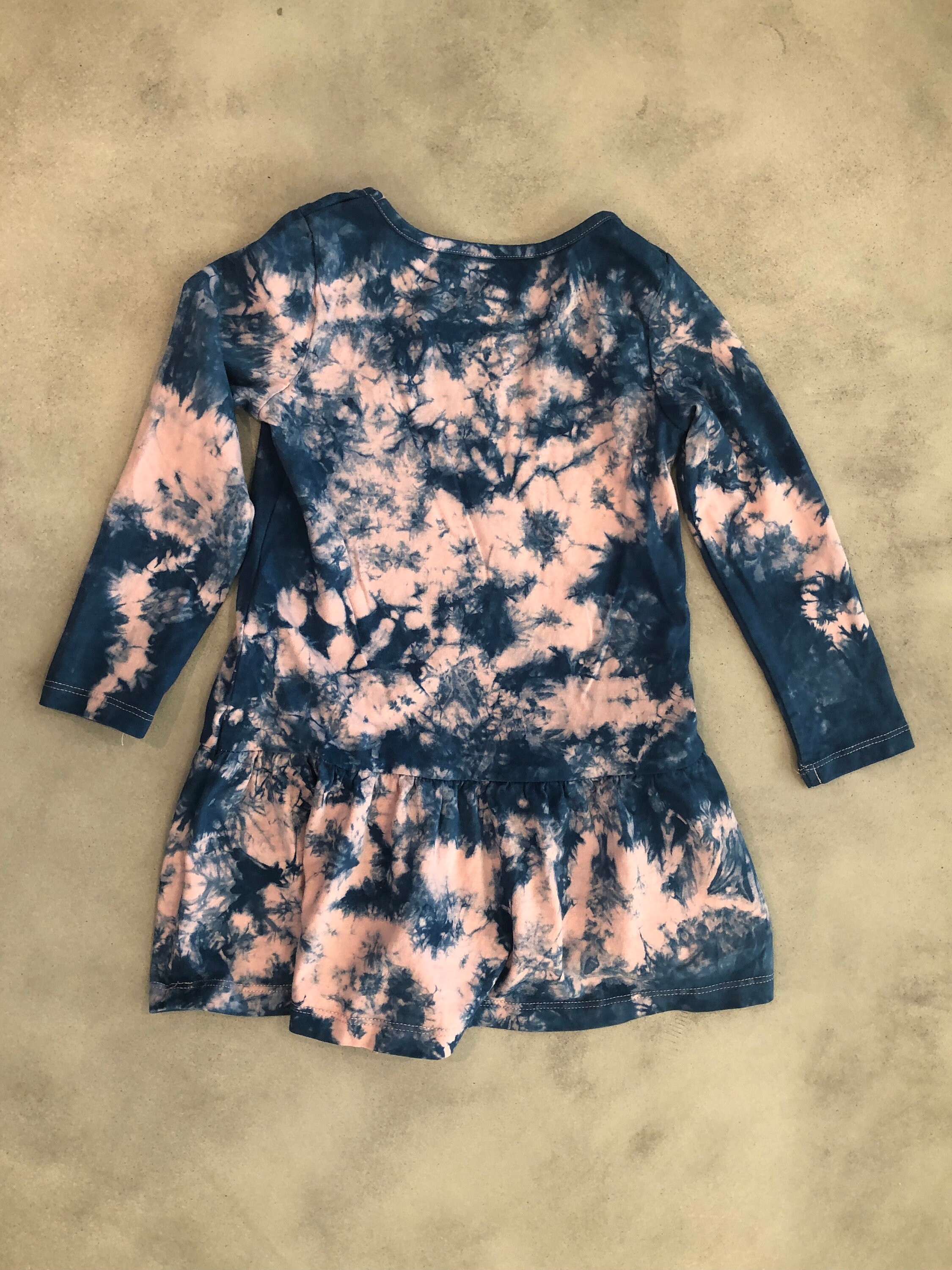 Indigo Shibori Tie Dye Dress for Infant + Toddler 6m-3t | Organic