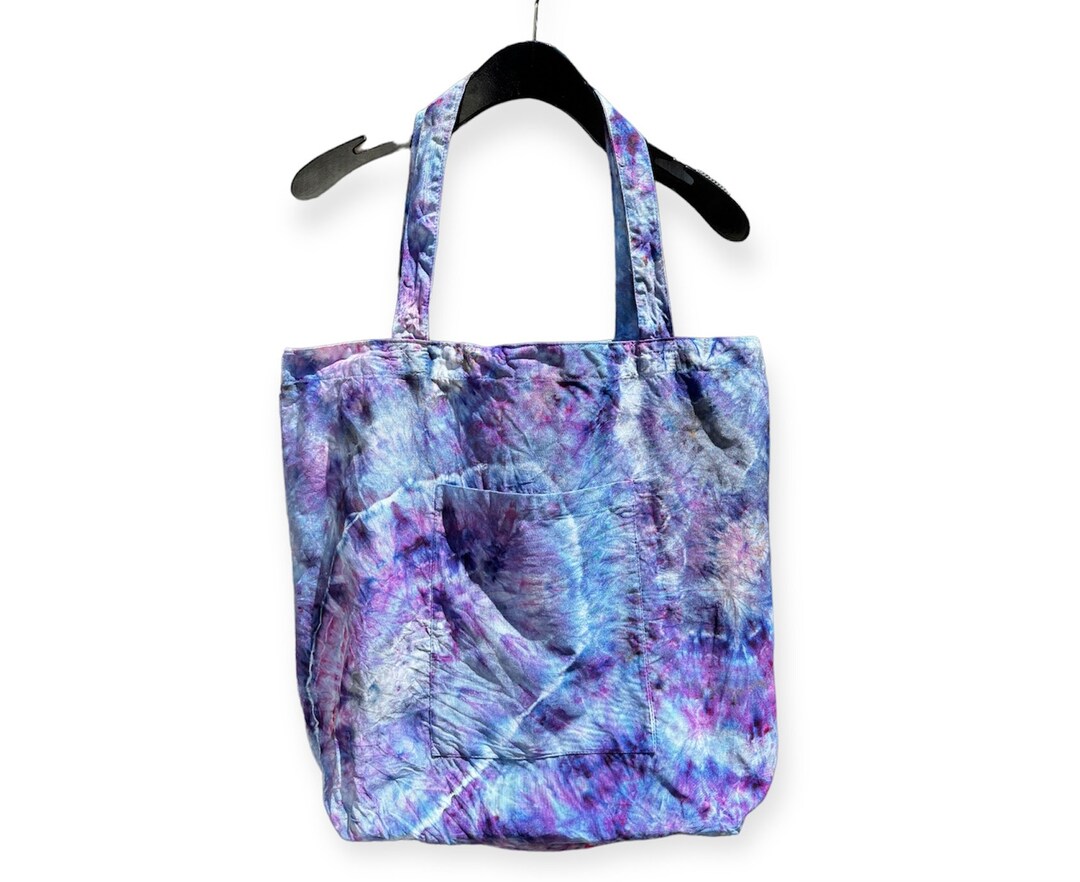 Purple Geode Ice Tie Dye Tote Bag | Cotton Market Beach Carryall