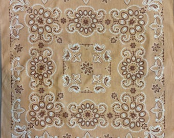 67 cm solblekt handfärgad paisleybandana | Western Cowboy bomullsnäsduk