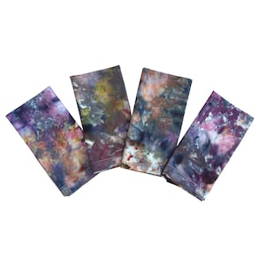 NILOU Ice Tie Dyed Napkins | Cotton Table Linens | Purple Red Rust