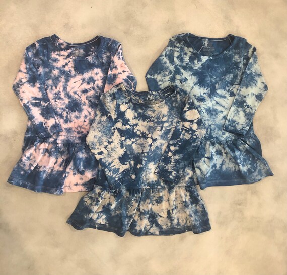 Indigo Shibori Tie Dye Dress for Infant + Toddler 6m-3t | Organic