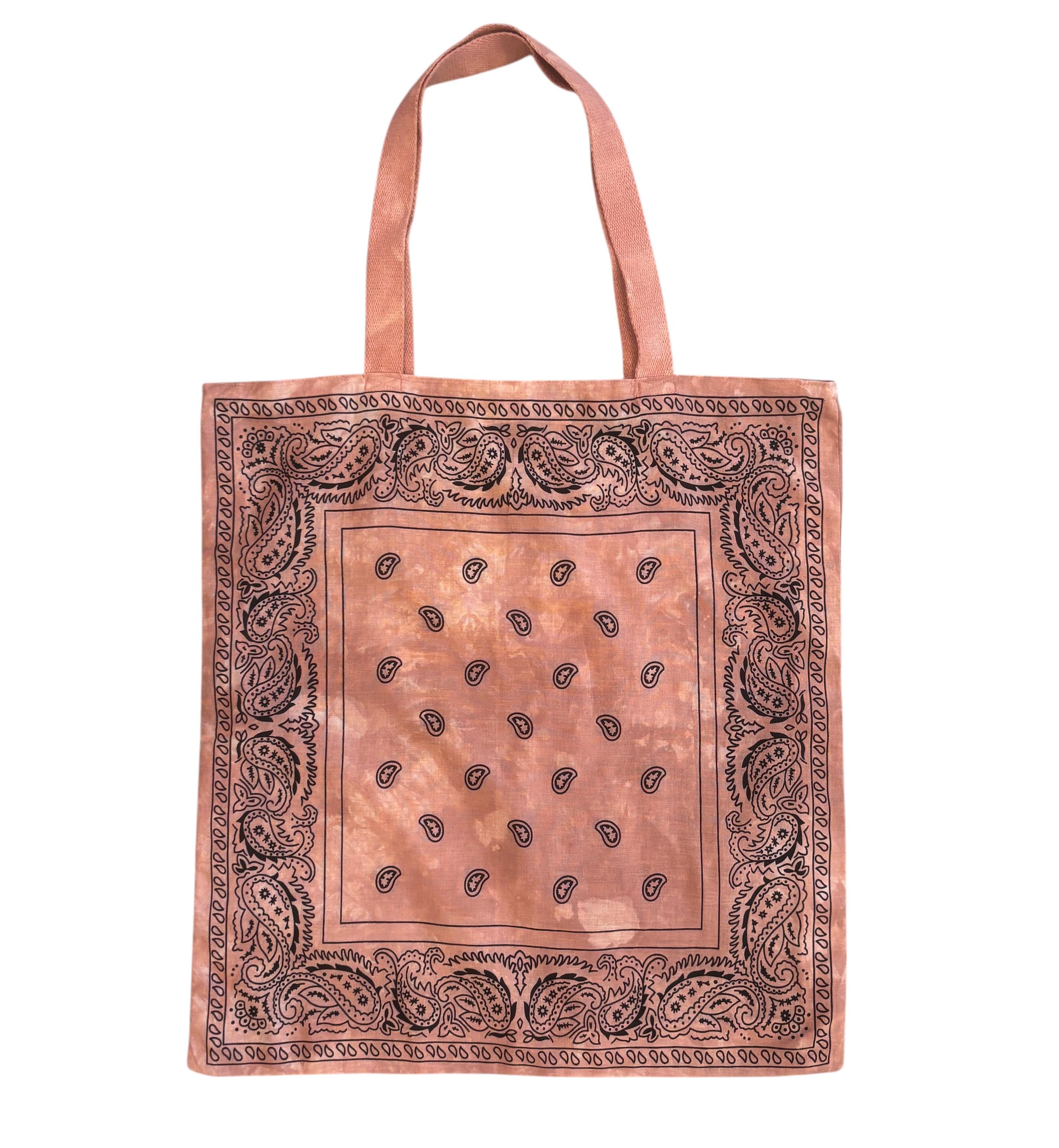 Hand Dyed Paisley Bandana Tote Bag | Cotton Lightweight Paisley - Etsy