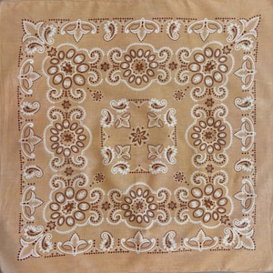 27&quot; Sunbleached Hand Dyed Paisley Bandana | Western Cotton Handkerchief | Scarf Hair Tie Head Wrap | Reusable Gift Wrap Furoshiki Tocayo