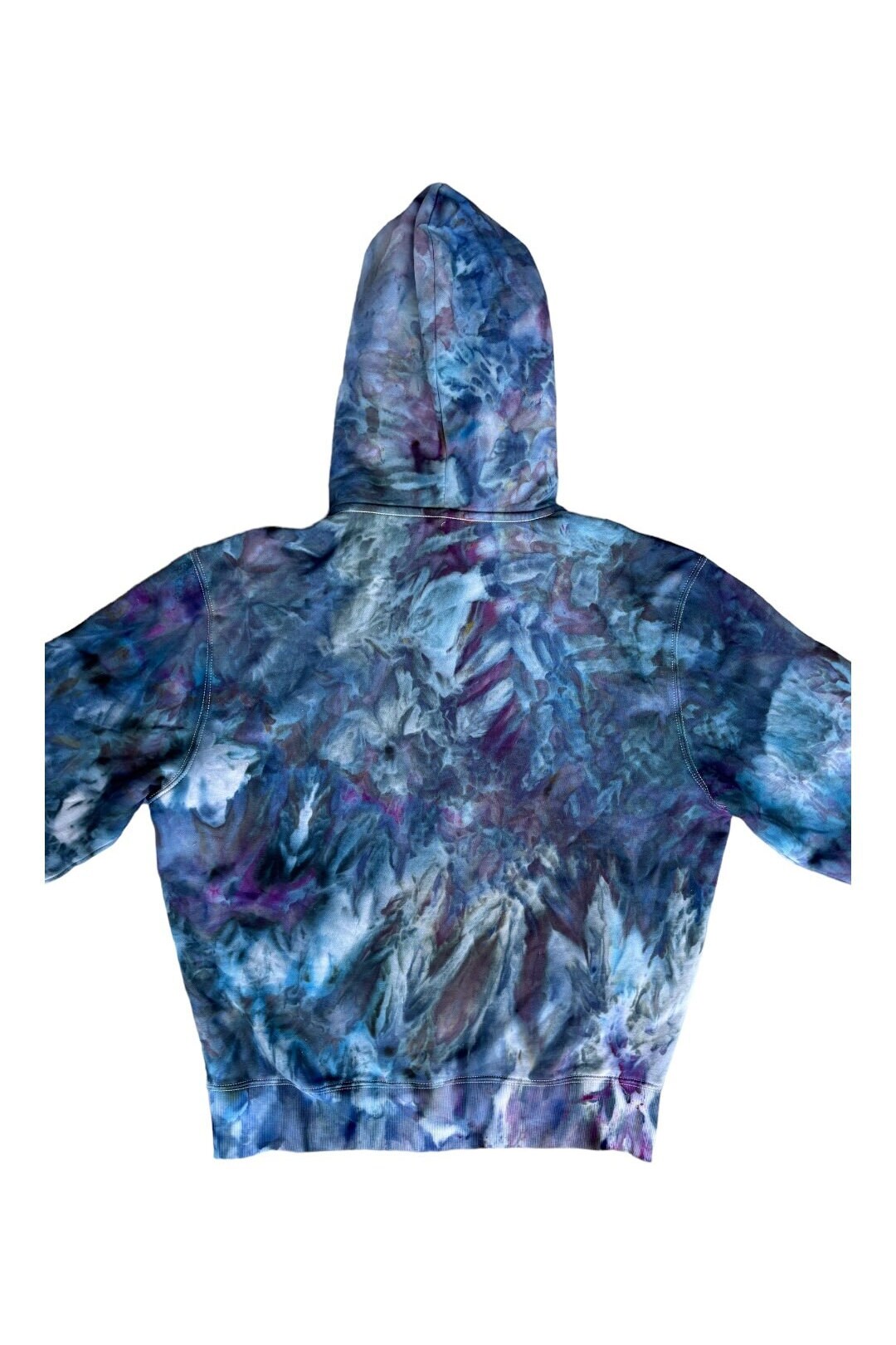 LUNA Ice Tie Dye Zip Oversized Hoodie Large | Cotton Blend