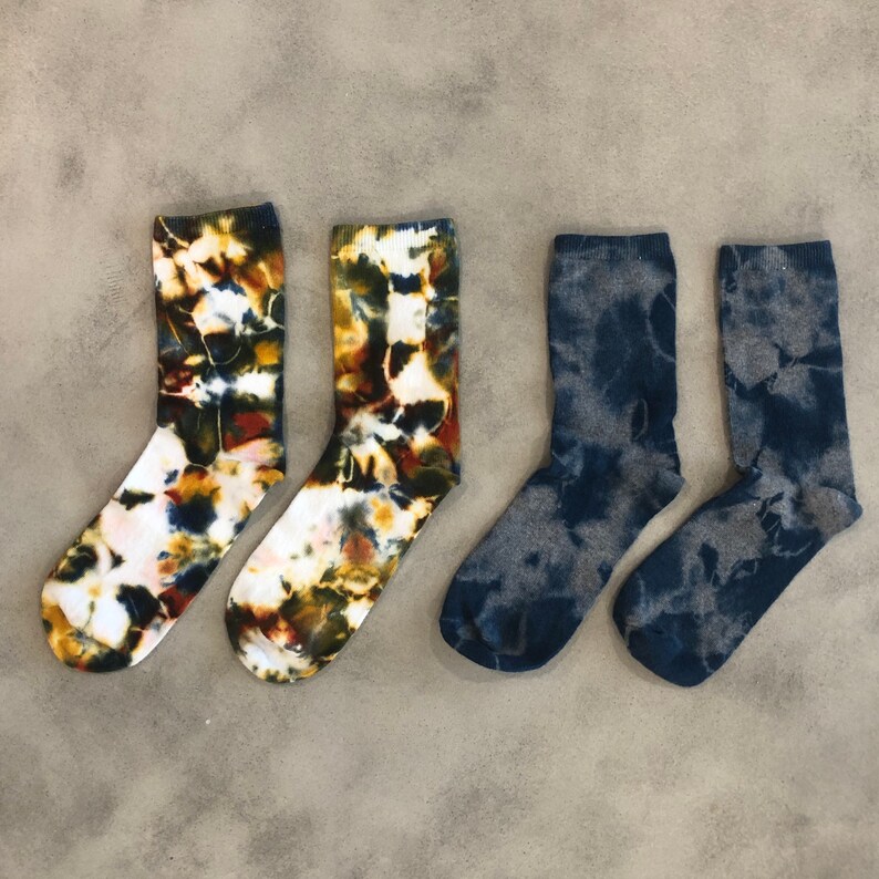 Set of 2 Pairs X Tie Dyed Socks Tocayo Shibori Hand Dyed Etsy