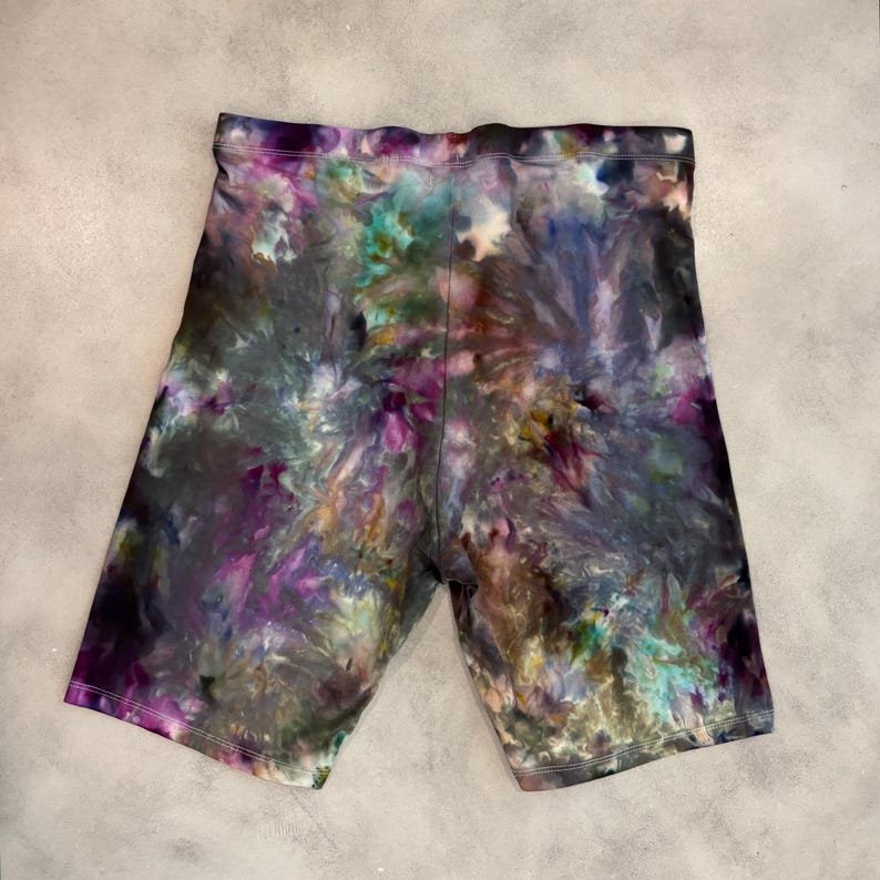 BRONTE / MIDNIGHT Ice Tie Dye Bike Shorts | Size S-M | Cotton Blend image 6