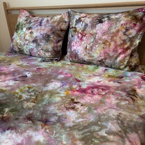 SIENA Tie Dye Queen Full / Duvet Cover Set | Ice Dyed Bed Cotton Sateen Linens