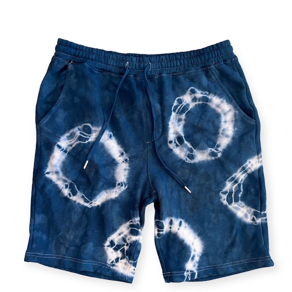Tie Dye Cotton Shorts Beige Ice-Colored