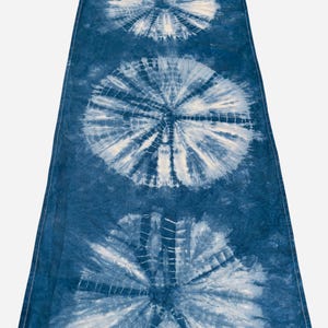 INDIGO SHIBORI Hand Dyed Table Runner 55" X 18" | Cotton Linen Tie Dye