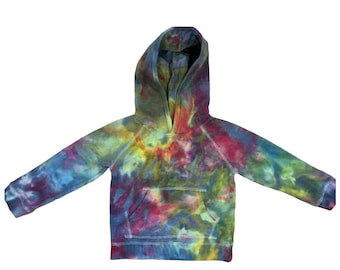 COSMOS Ice Gefärbter Kinder Hoodie Alter 2-10 | Regenbogen Galaxie Sweatshirt