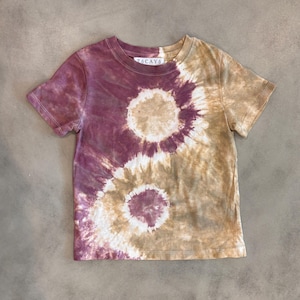 Yin Yang Toddler + Kids Tee Shirt Sizes 2T - 10 years | Tocayo Hand Dyed T-Shirt | Soft Neutral Colors