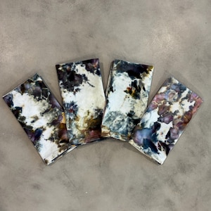 JOAQUIN Ice Dyed Cotton Napkins Set of 4 | Tocayo Hand Dyed Table Linens | Neutral Dark Gray Brown Earth Tones